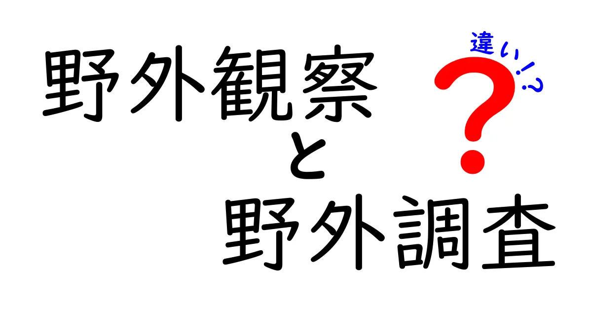 野外観察と野外調査の違いを完全解説 学校の自然観察が深まる3つのポイント