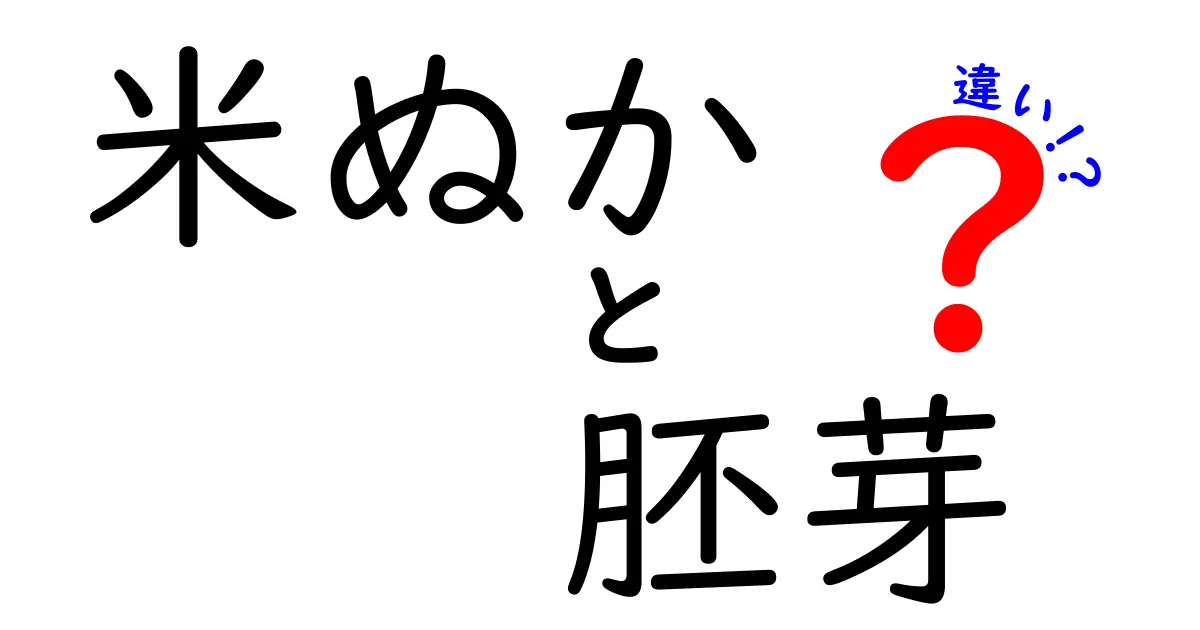 米ぬかと胚芽の違いを徹底解説！栄養・用途・健康効果をわかりやすく比較
