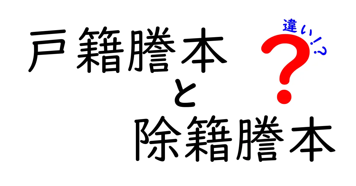 戸籍謄本と除籍謄本の違いをわかりやすく解説!必要な場面と取得方法も紹介