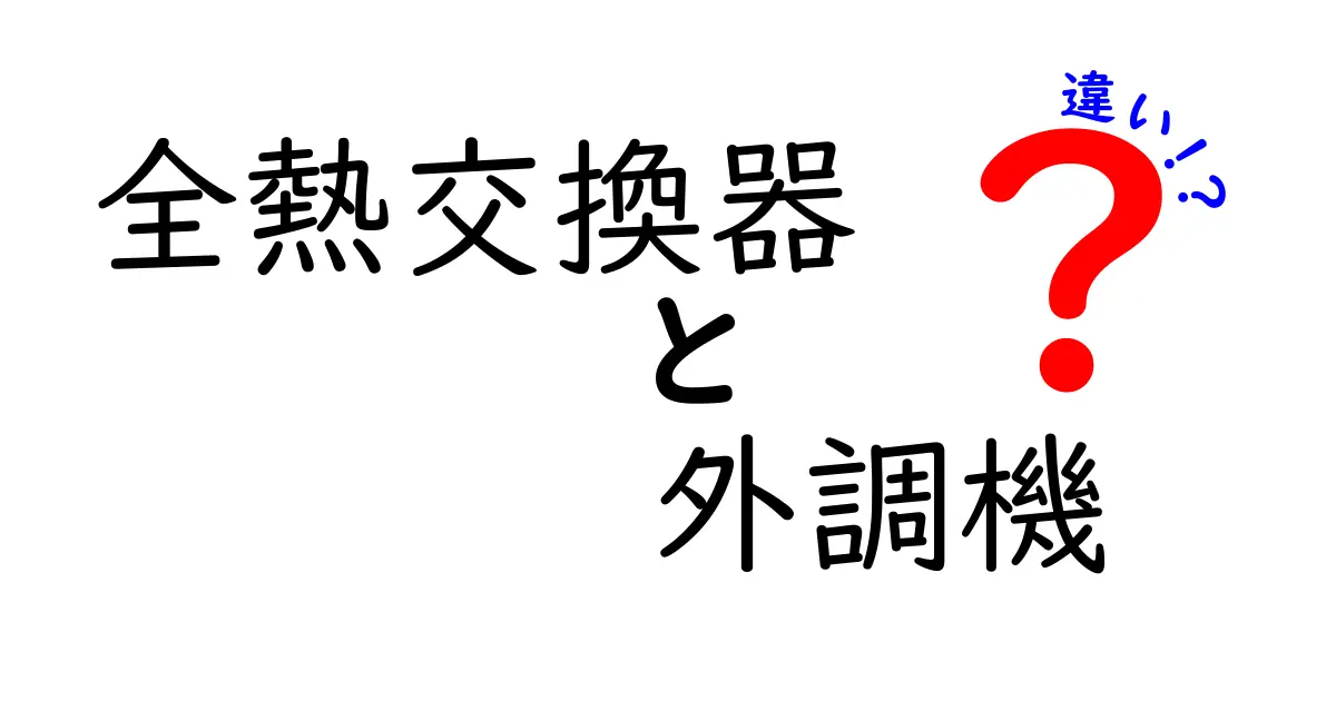 全熱交換器と外調機の違いを徹底解説!あなたに合った換気システムの選び方とは?