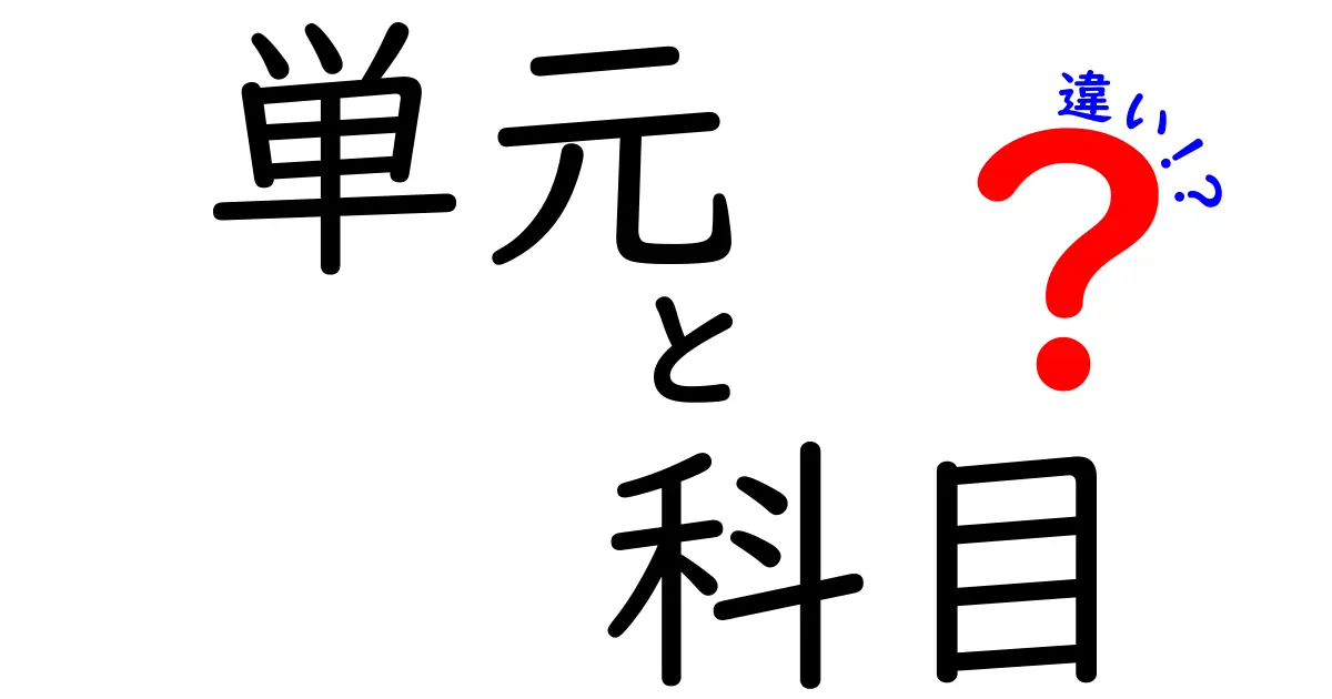 【保存版】単元と科目の違いを徹底解説！中学生にもわかる授業設計ガイド