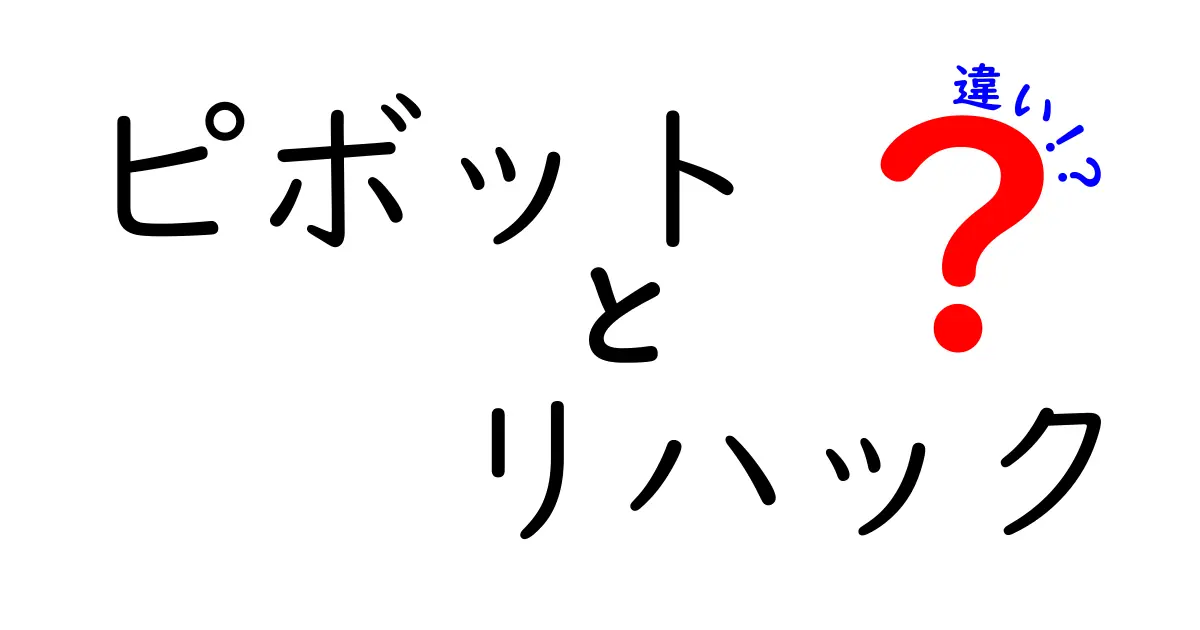 ピボットとリハックの違いを徹底解説!ビジネスを転ばせない判断力を身につける