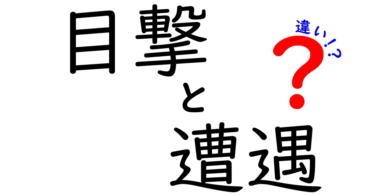 目撃と遭遇の違いを徹底解説!日常での使い分けと誤解を解く最新ガイド