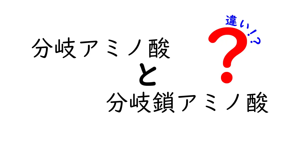 分岐アミノ酸と分岐鎖アミノ酸の違いを徹底解説!中学生にも伝わる基礎と実生活での役立て方