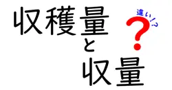 収穫量と収量の違いを徹底解説!中学生にも分かる用語の意味と使い分け