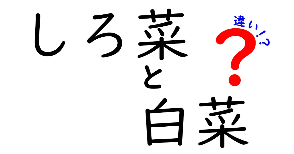 しろ菜と白菜の違いを徹底解説!見た目・味・栄養・使い分けを中学生にもわかりやすく比較