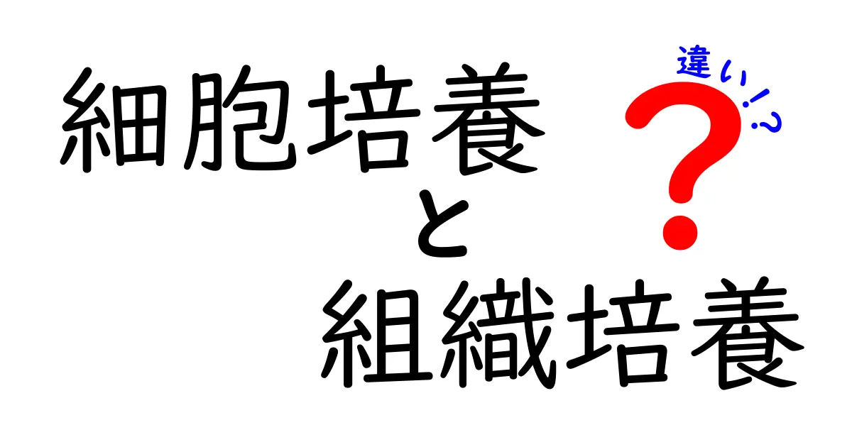 細胞培養と組織培養の違いをわかりやすく解説: 研究現場の基本を押さえよう