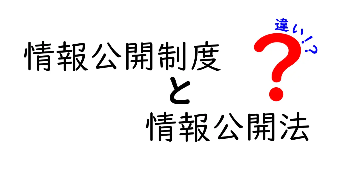 情報公開制度と情報公開法の違いをわかりやすく解説|中学生にも理解できるポイント