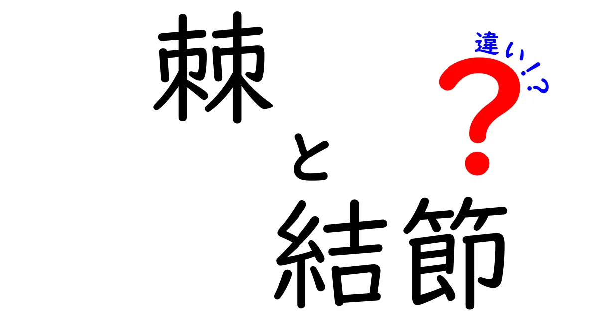 棘と結節の違いを徹底解説!中学生にもわかる図解と例えで理解しよう