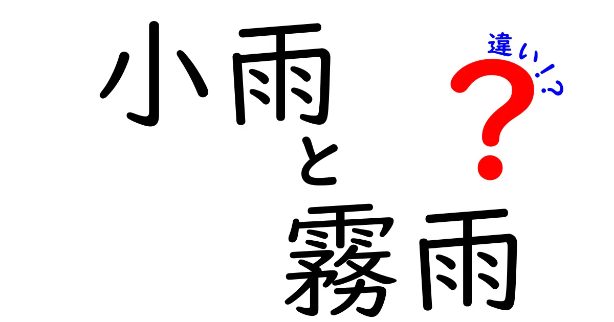 小雨と霧雨の違いを徹底解説!粒の大きさ・発生条件・日常の見分け方を詳しく解説