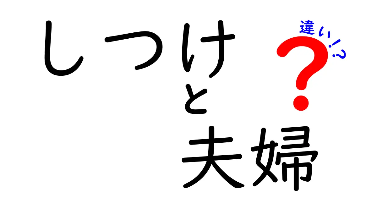 しつけと夫婦の違いを徹底解説|誤解を生む伝え方を見直して家庭を整えるコツ