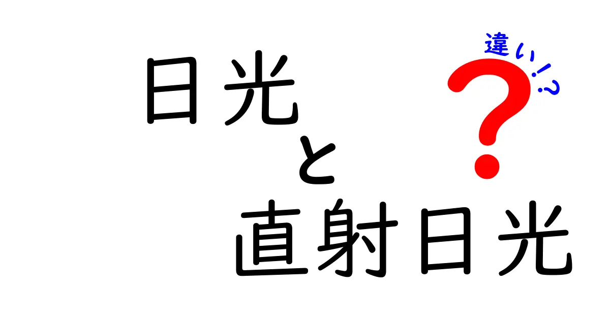 日光と直射日光の違いを徹底解説!中学生にもわかる安全と健康の基本