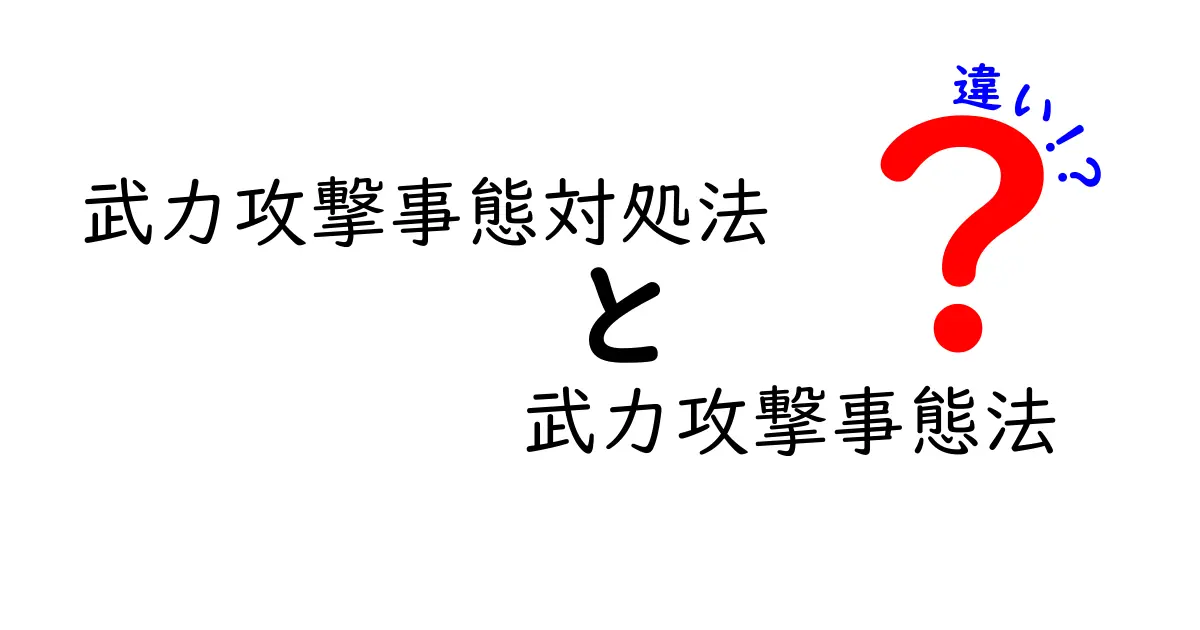 武力攻撃事態対処法と武力攻撃事態法の違いを徹底解説:中学生にも分かるポイント整理