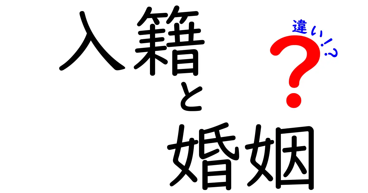 入籍と婚姻の違いを徹底解説｜手続きと生活への影響を中学生にもわかる図解