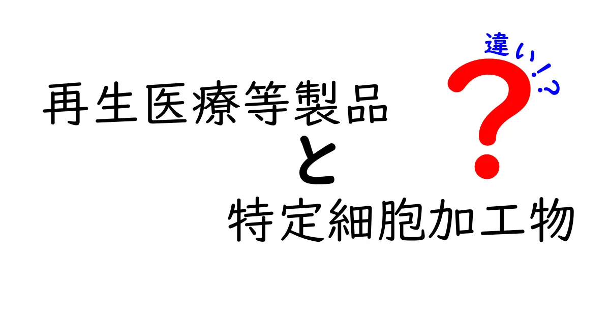 再生医療等製品と特定細胞加工物の違いを徹底解説:正しく選ぶための基礎知識
