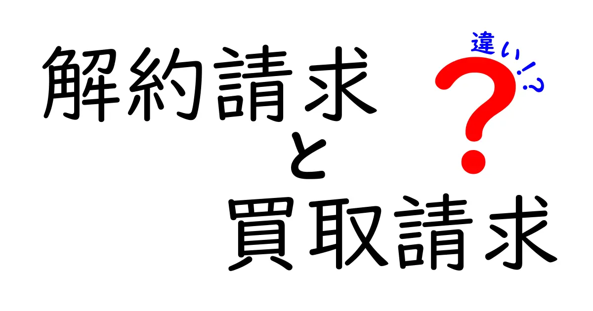 解約請求と買取請求の違いを徹底解説！初心者にも分かる実務ガイド