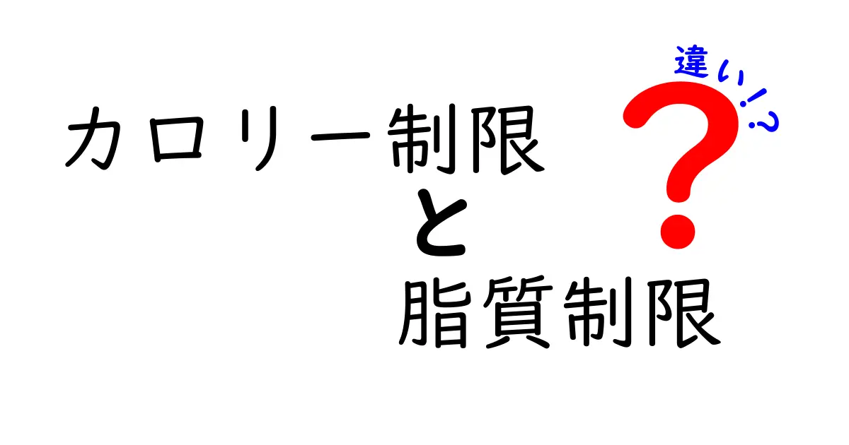 カロリー制限と脂質制限の違いを徹底解説！ダイエット初心者にも分かるポイント