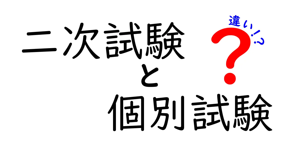 二次試験と個別試験の違いを徹底解説:受験の場面で押さえるべきポイントを分かりやすく