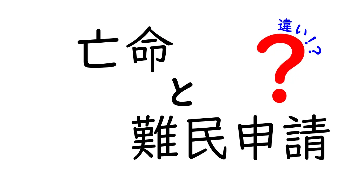亡命と難民申請の違いを徹底解説|中学生にも分かる基礎知識と実務の流れ