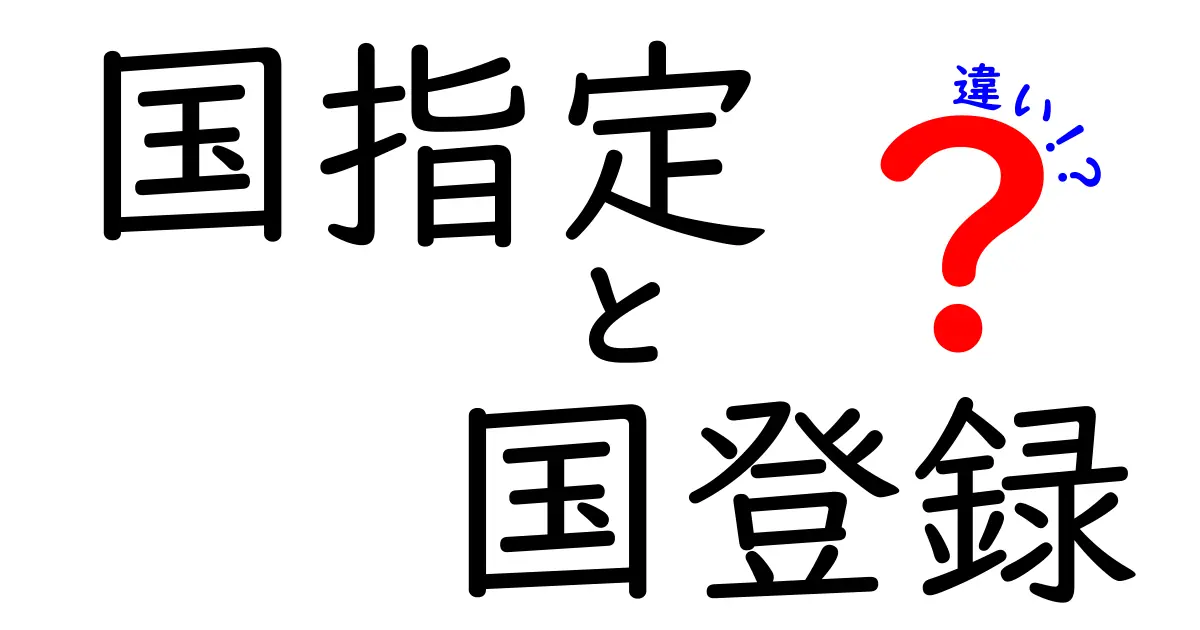国指定 国登録 違いを徹底解説!中学生にもわかる図解つきガイド