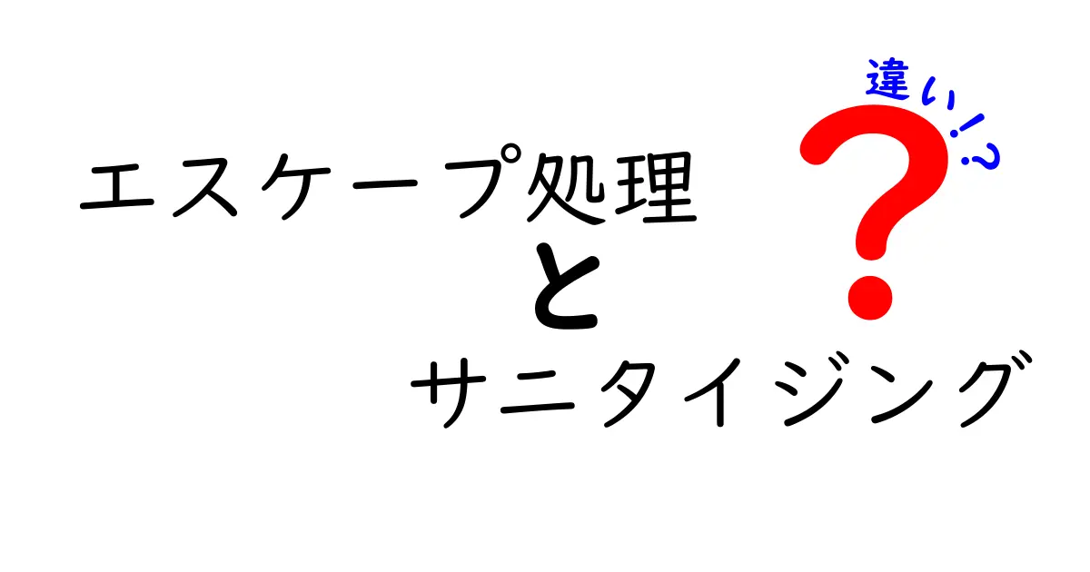 エスケープ処理とサニタイジングの違いを徹底解説:安全なWebづくりの第一歩