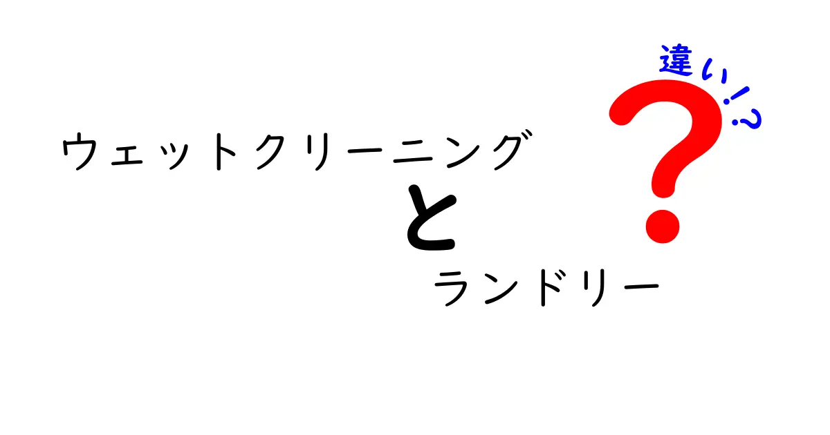 ウェットクリーニングとランドリーの違いを徹底解説｜家庭洗濯と専門技術のポイント