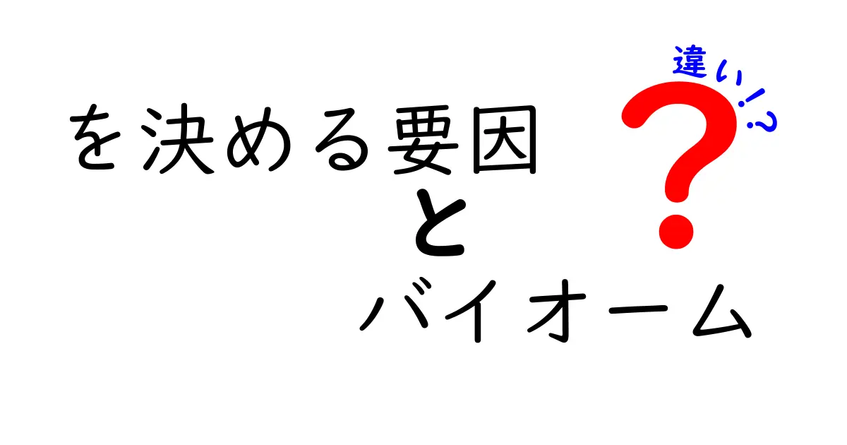 を決める要因 バイオームの違いを徹底解明:気候と地形が描く自然のパターン
