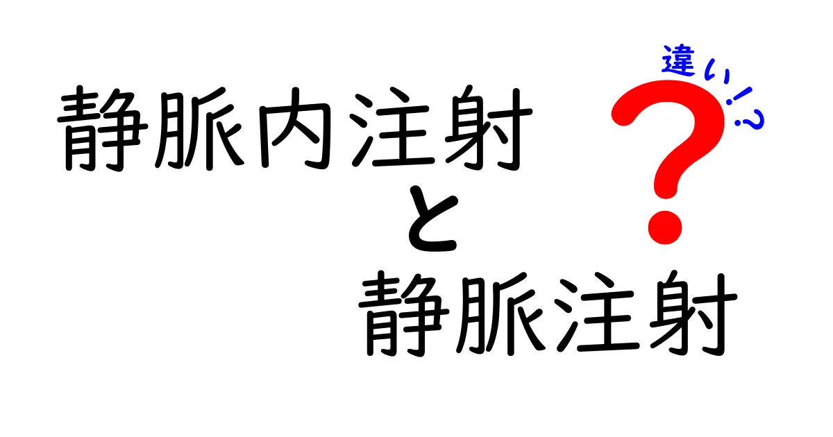 静脈内注射と静脈注射の違いを徹底解説!現場で役立つ基礎と誤解を正すポイント
