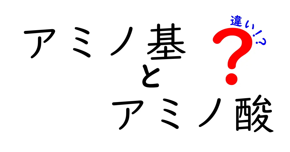 アミノ基とアミノ酸の違いを徹底解説!中学生にもわかる図解つきガイド