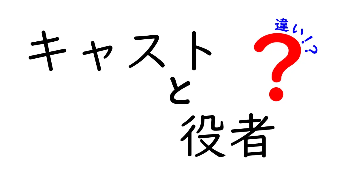 キャストと役者の違いを知れば映画の見方が変わる！現場で使われる本当の意味