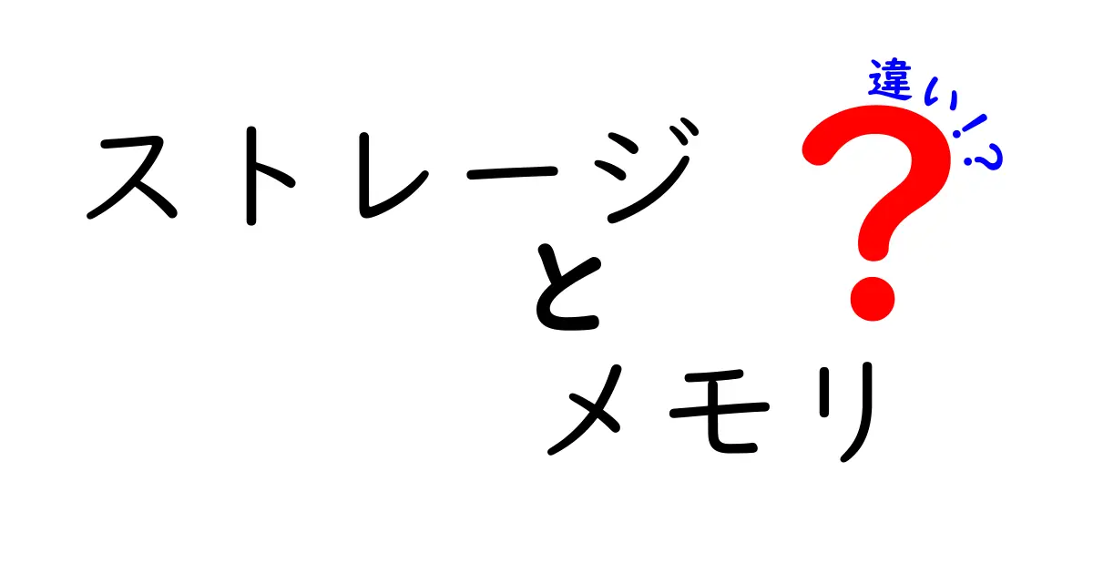 ストレージとメモリの違いをわかりやすく解説!中学生にも伝わる実例付きガイド