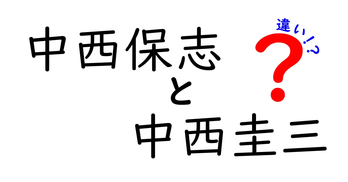 中西保志と中西圭三の違いを徹底解説:声質・曲・活動背景をわかりやすく比較