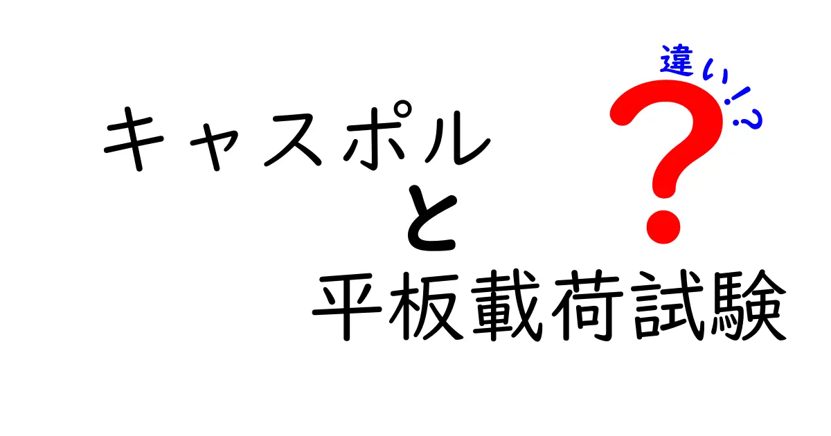キャスポルと平板載荷試験の違いを徹底解説|現場での使い分けと基礎知識をやさしく解説