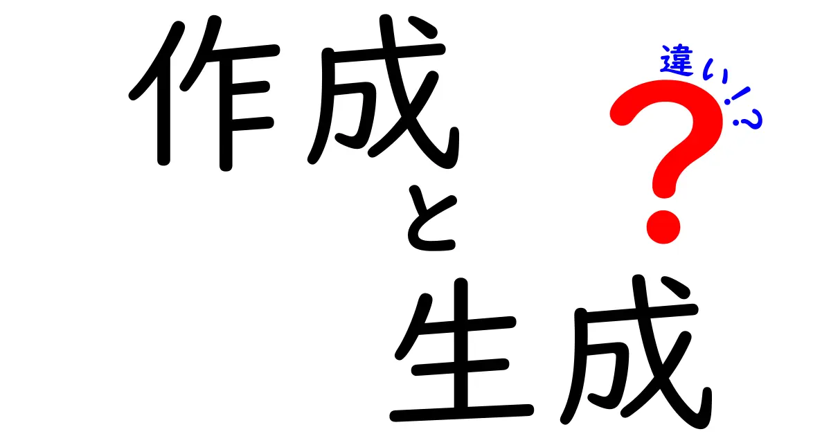 作成と生成の違いを完全解説!意味・使い分け・誤用までわかる中学生向けガイド