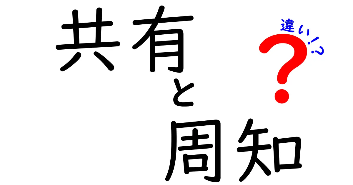 共有・周知・違いを徹底解説!日常の場面でどう使い分けるべきか