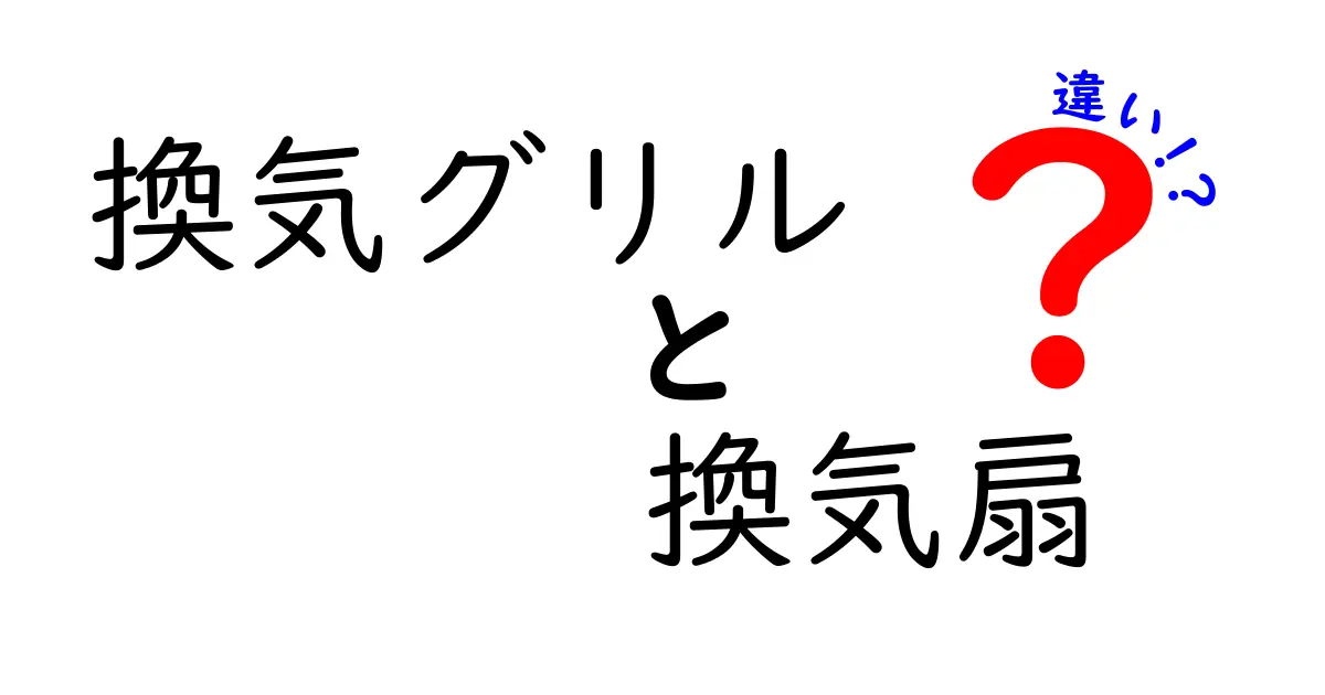 換気グリルと換気扇の違いを徹底解説!あなたの部屋に合う選び方はどっち?