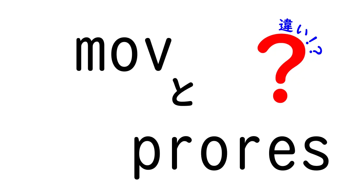 movとProResの違いを徹底解説!中学生にもわかる動画ファイルの基礎
