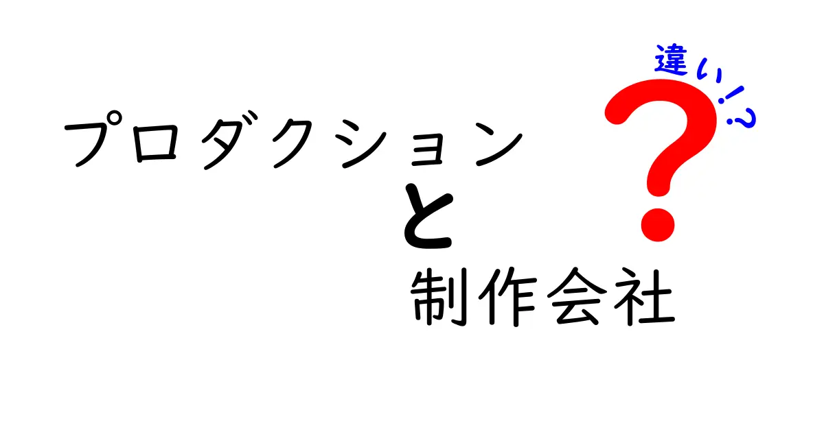 プロダクションと制作会社の違いを徹底解説!意味・役割・実務の選び方まで中学生にもわかる解説