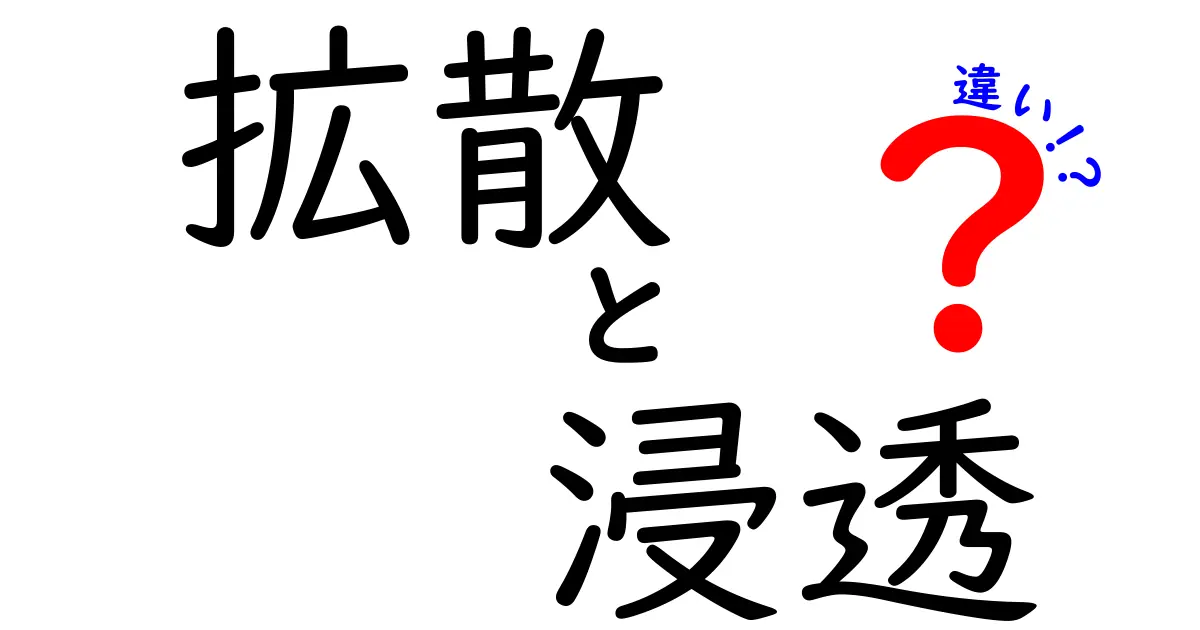 拡散と浸透の違いを徹底解説！似ているけれど特別な意味がある言葉とは？