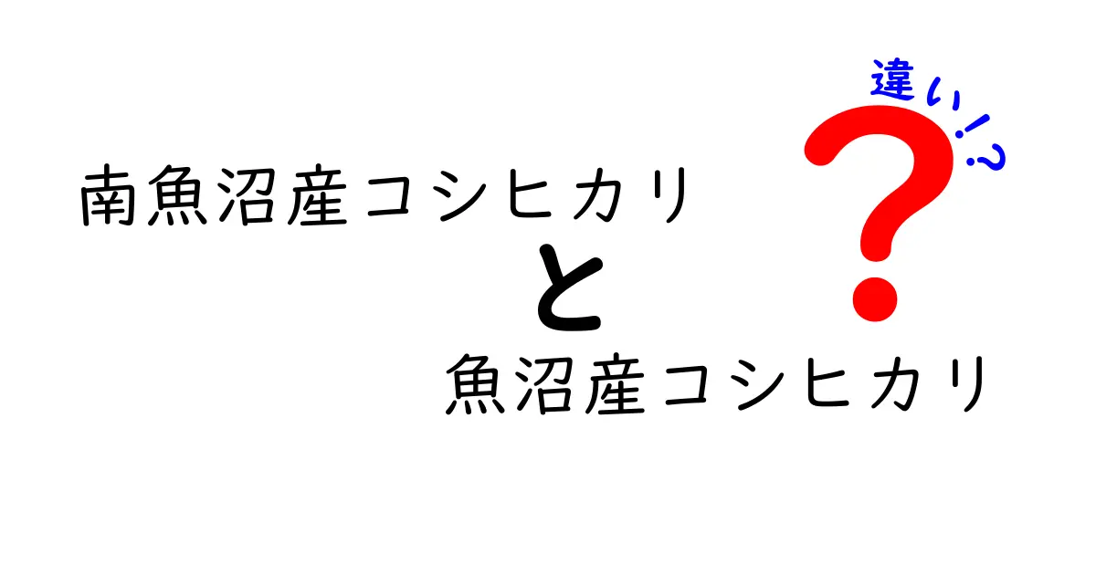 南魚沼産コシヒカリと魚沼産コシヒカリの違いとは？知っておきたいポイント