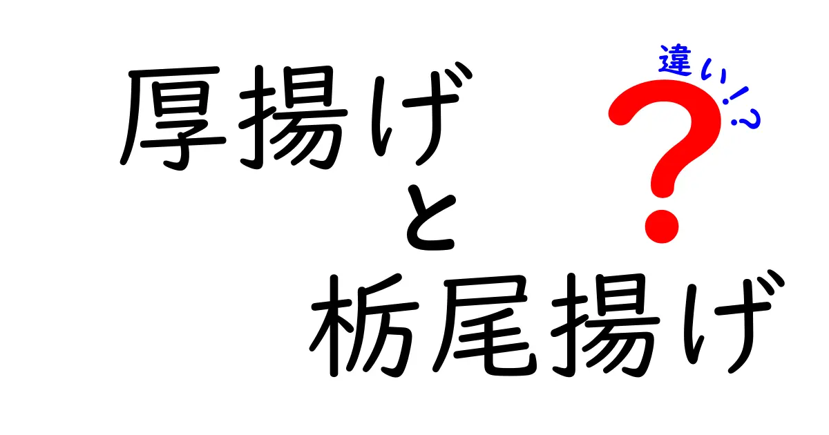 厚揚げと栃尾揚げの違いを徹底解説！あなたはどちら派？