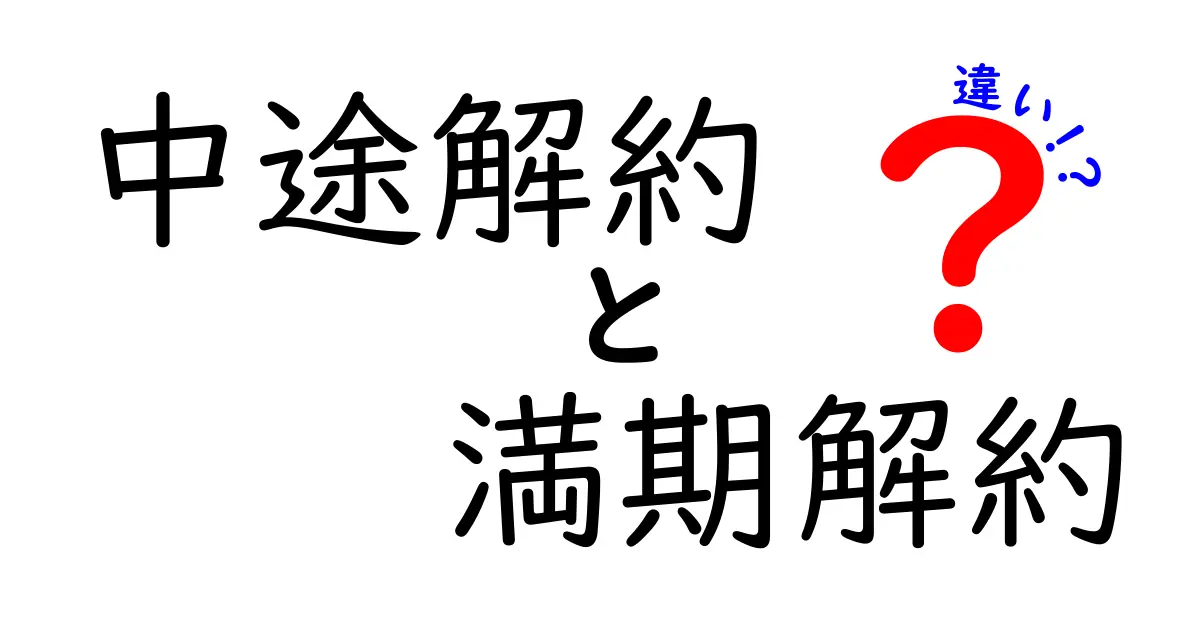 中途解約と満期解約の違いを徹底解説！あなたに必要な知識とは