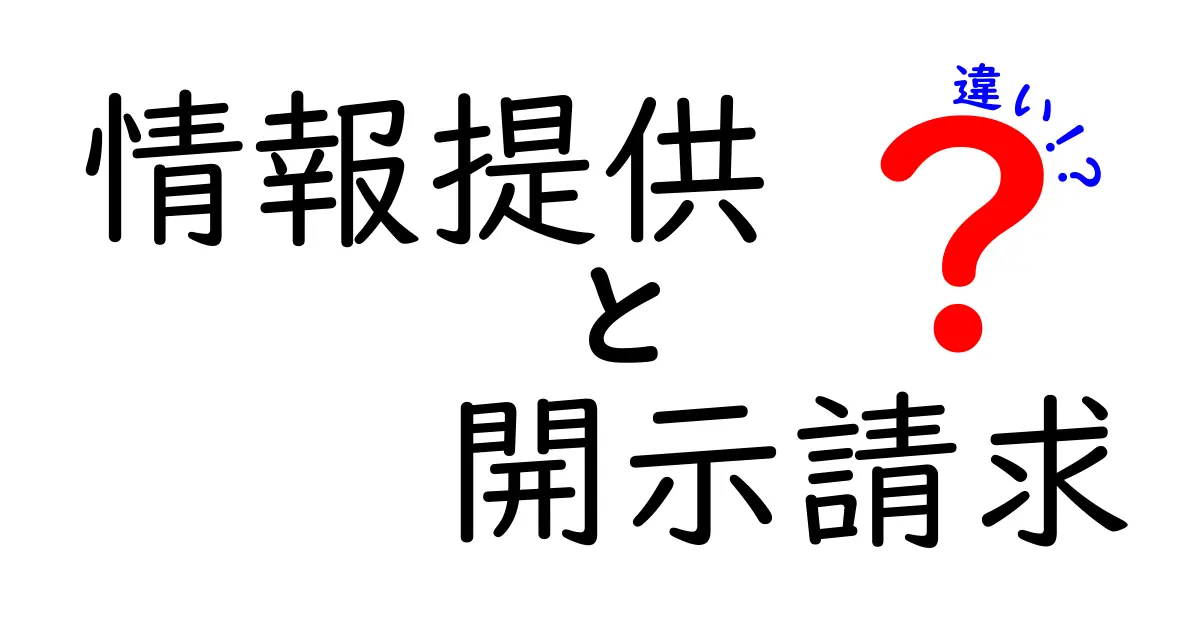 情報提供と開示請求の違いを簡単に解説！あなたの権利と知識を守るために