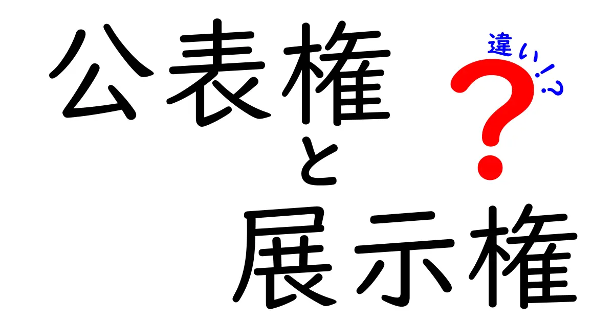 公表権と展示権の違いを徹底解説!あなたの知らない権利の世界