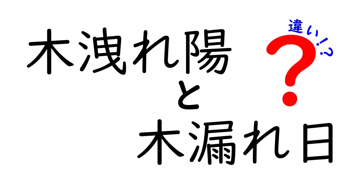 木洩れ陽と木漏れ日、あなたはどちらを知っていますか？その違いを解説！