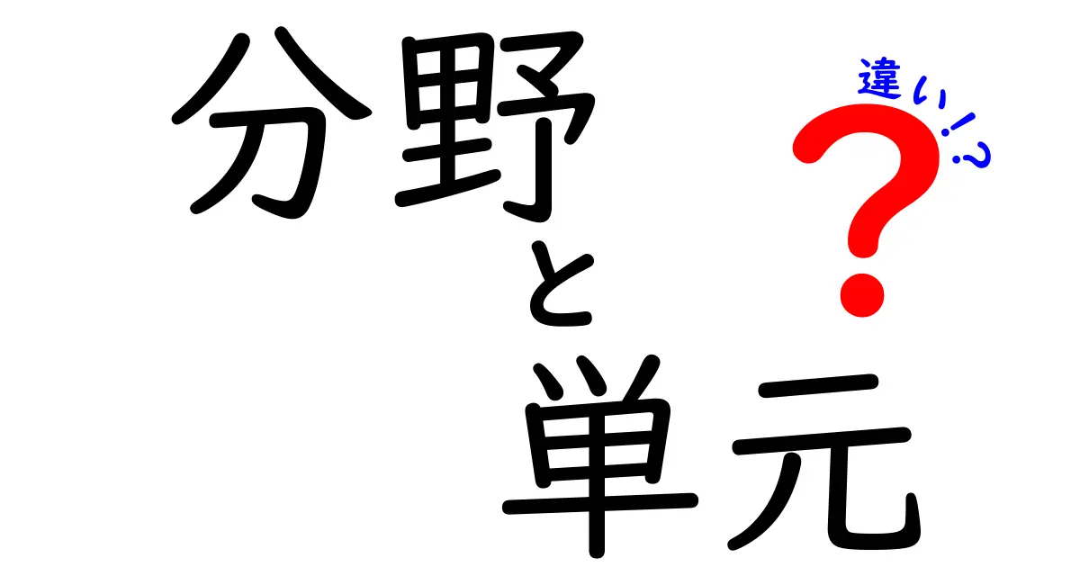 分野と単元の違いを徹底解説！学びを深めるカギを探ろう