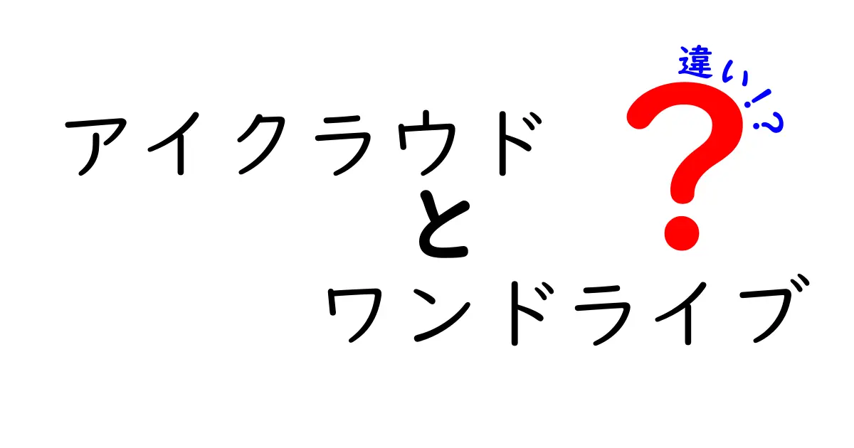 アイクラウドとワンドライブの違いを徹底解説！どちらを選ぶべき？