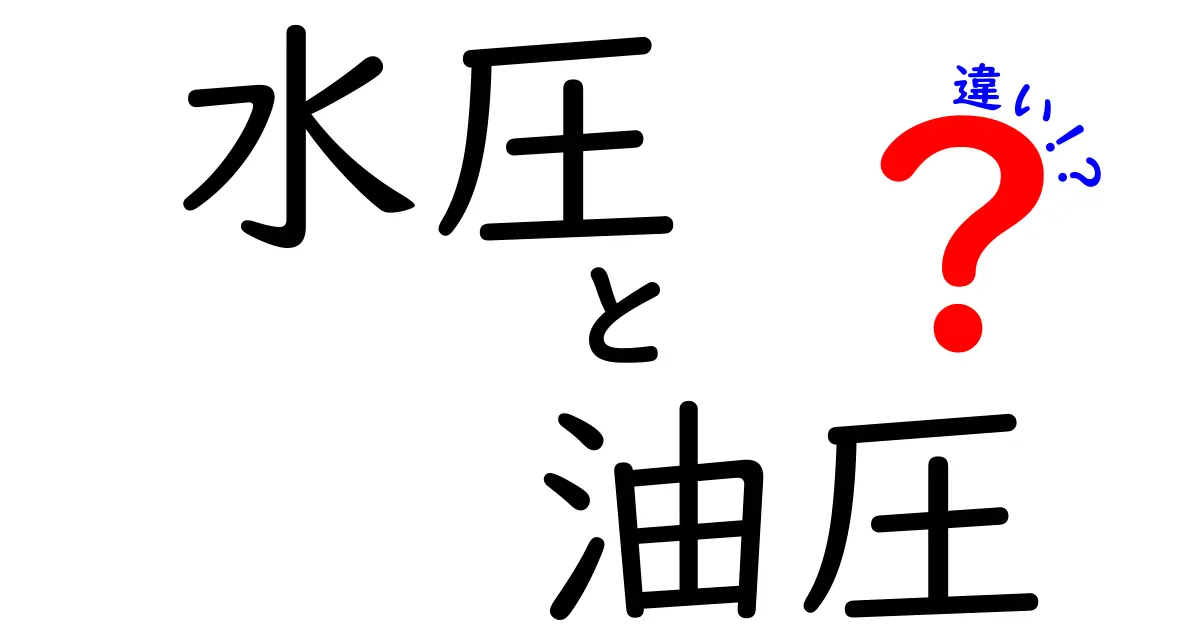 初心者にもわかりやすい!水圧と油圧の違いとは?