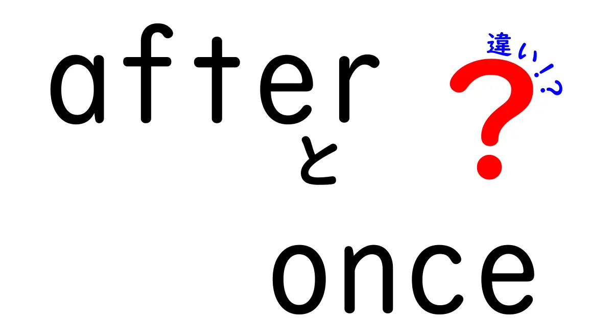 「after」と「once」の違いを深く知ろう!日常英会話に役立つ使い方