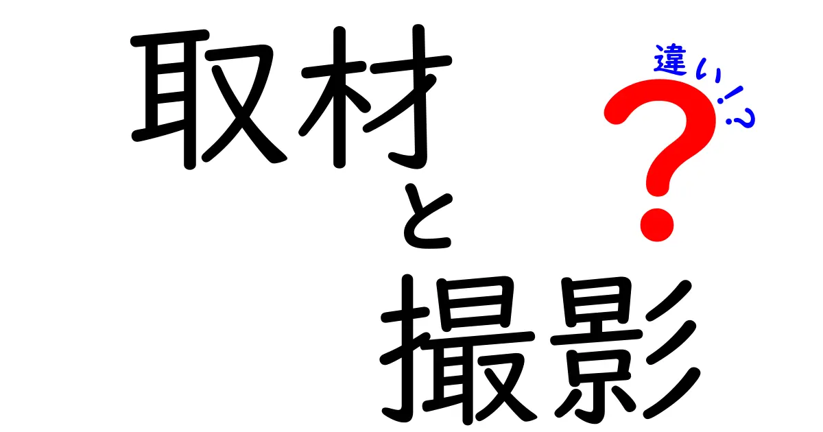 取材と撮影の違いを徹底解説！あなたはどちらを使い分ける？